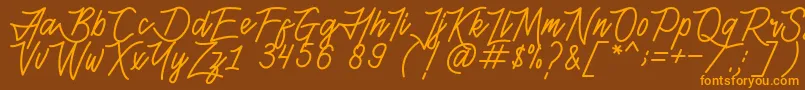 fuente HenshinScriptPersonalUse – Fuentes Naranjas Sobre Fondo Marrón