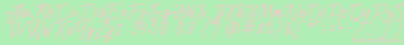 Fonte HenshinScriptPersonalUse – fontes rosa em um fundo verde