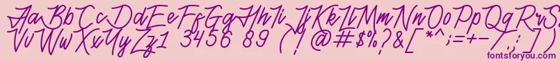 HenshinScriptPersonalUse-Schriftart – Violette Schriften auf rosa Hintergrund