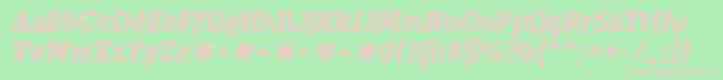 Heptal Bold Italic Font – Pink Fonts on Green Background