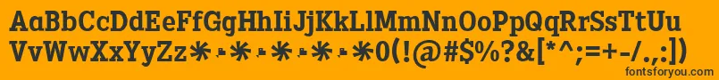 Heptal Bold Font – Black Fonts on Orange Background