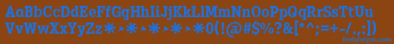 フォントHeptal Bold – 茶色の背景に青い文字