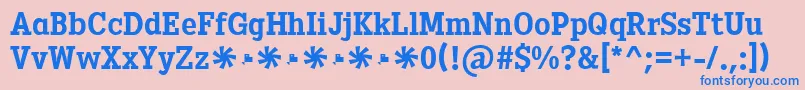 フォントHeptal Bold – ピンクの背景に青い文字