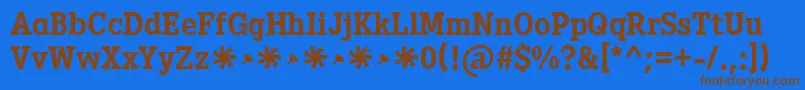 Heptal Bold Font – Brown Fonts on Blue Background