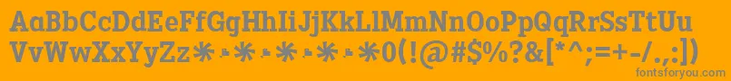 フォントHeptal Bold – オレンジの背景に灰色の文字