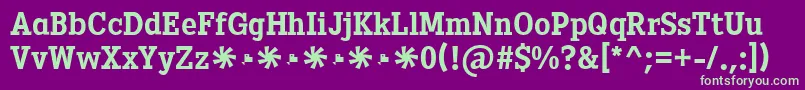 Heptal Bold Font – Green Fonts on Purple Background