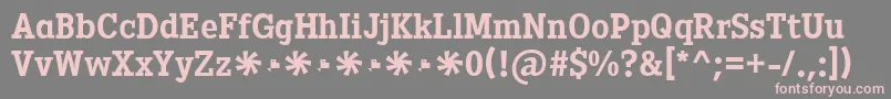 フォントHeptal Bold – 灰色の背景にピンクのフォント