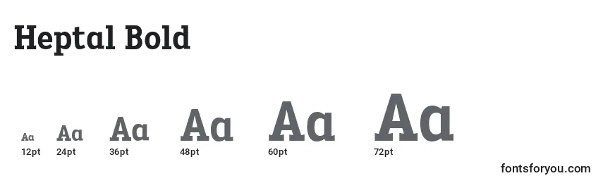 Heptal Bold Font Sizes