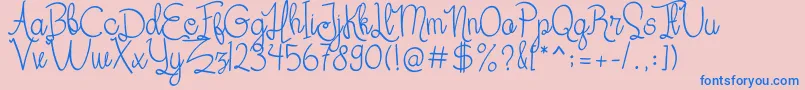 Her Garden Font – Blue Fonts on Pink Background