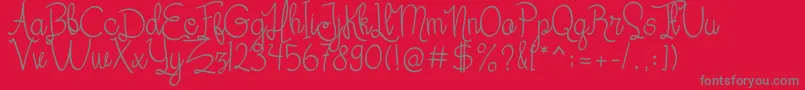 Her Garden Font – Gray Fonts on Red Background