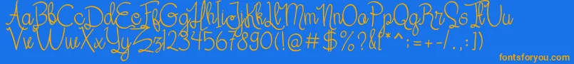 Her Garden Font – Orange Fonts on Blue Background