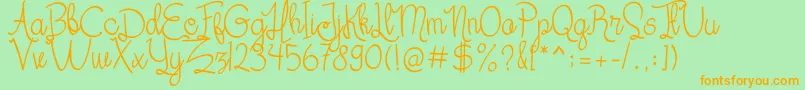 Her Garden Font – Orange Fonts on Green Background