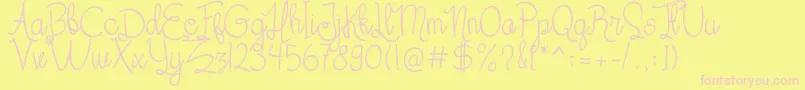 Her Garden Font – Pink Fonts on Yellow Background