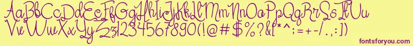 Her Garden Font – Purple Fonts on Yellow Background