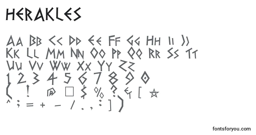 Schriftart HERAKLES (129449) – Alphabet, Zahlen, spezielle Symbole