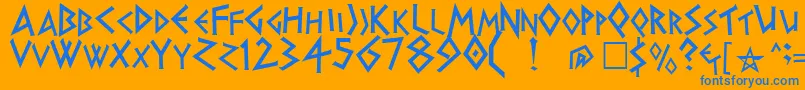 HERAKLES Font – Blue Fonts on Orange Background