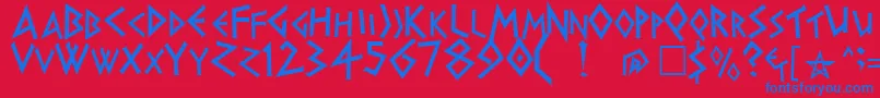 HERAKLES Font – Blue Fonts on Red Background