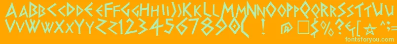 HERAKLES Font – Green Fonts on Orange Background