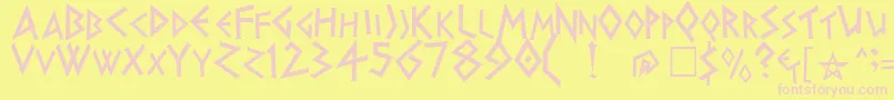 HERAKLES Font – Pink Fonts on Yellow Background