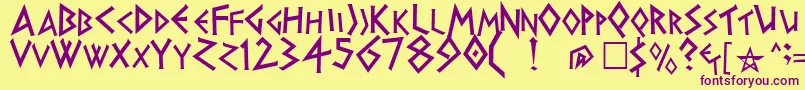 HERAKLES Font – Purple Fonts on Yellow Background
