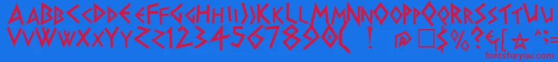 Weitere Informationen zur HERAKLES-Schriftart HERAKLES-Schriftart – Rote Schriften auf blauem Hintergrund