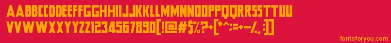 Hero Font – Orange Fonts on Red Background
