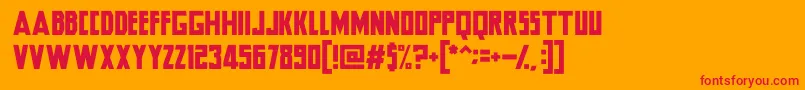 Hero Font – Red Fonts on Orange Background