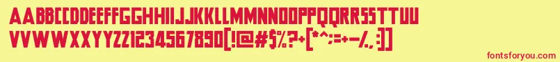 Hero Font – Red Fonts on Yellow Background