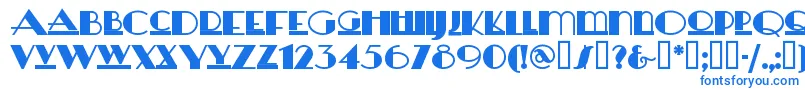 フォントHERAS    – 白い背景に青い文字