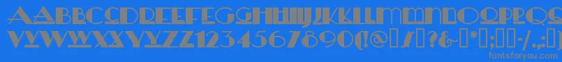 フォントHERAS    – 青い背景に灰色の文字