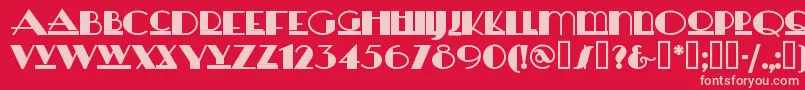 Шрифт HERAS    – розовые шрифты на красном фоне