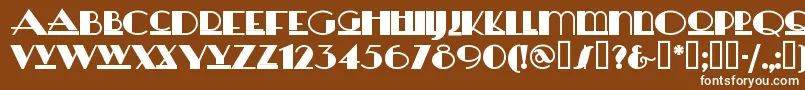 フォントHERAS    – 茶色の背景に白い文字