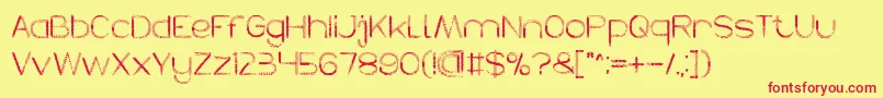 HERBALISM Font – Red Fonts on Yellow Background