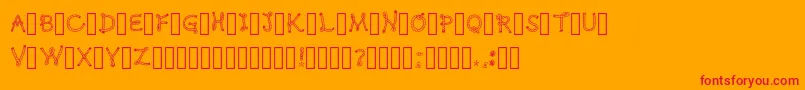 フォントHereWeGoRodeo Regular – オレンジの背景に赤い文字