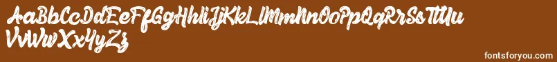 Herey Script Free Version Font – White Fonts on Brown Background