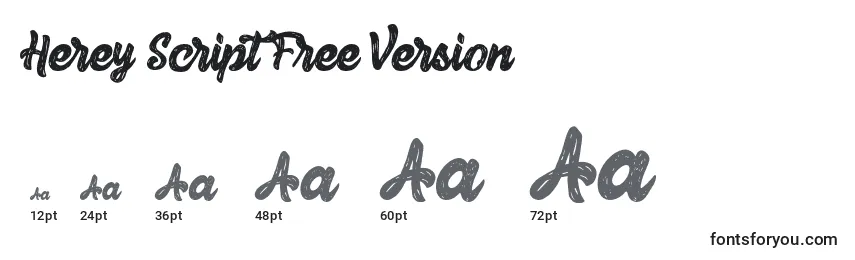 Herey Script Free Version Font Sizes