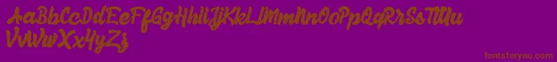 fuente Herey Script Free Version – Fuentes Marrones Sobre Fondo Morado