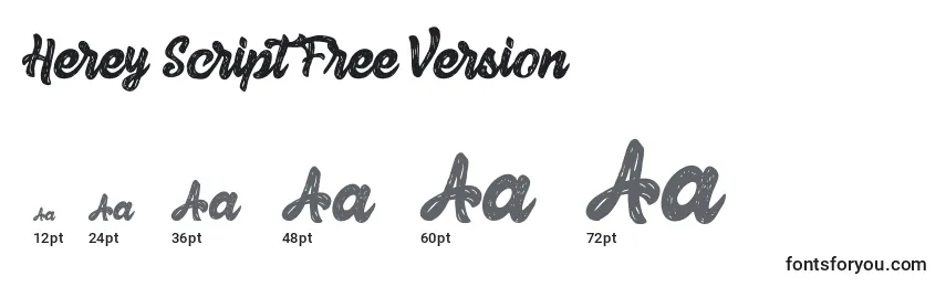 Herey Script Free Version (129458) Font Sizes
