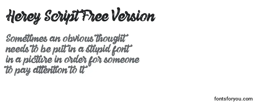 Review of the Herey Script Free Version (129458) Font