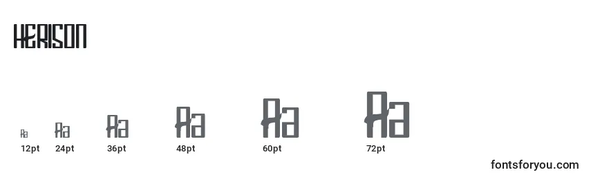 HERISON Font Sizes