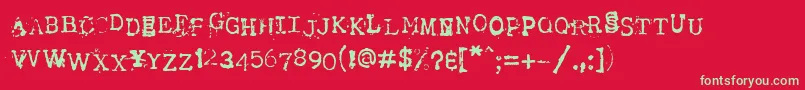 Tract Font – Green Fonts on Red Background