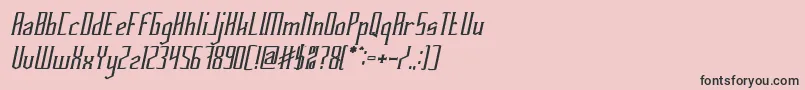 HERITAGE Bold Italic-fontti – mustat fontit vaaleanpunaisella taustalla