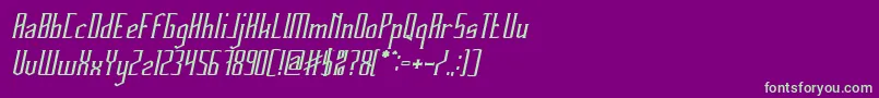 HERITAGE Bold Italic-Schriftart – Grüne Schriften auf violettem Hintergrund