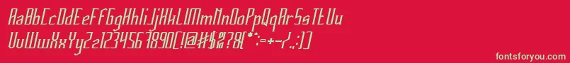 fuente HERITAGE Bold Italic – Fuentes Verdes Sobre Fondo Rojo