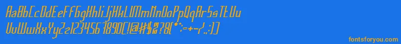 Fonte HERITAGE Bold Italic – fontes laranjas em um fundo azul