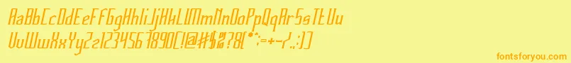 Fonte HERITAGE Bold Italic – fontes laranjas em um fundo amarelo