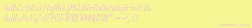 Fonte HERITAGE Bold Italic – fontes rosa em um fundo amarelo