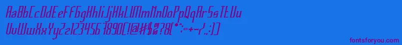 フォントHERITAGE Bold Italic – 紫色のフォント、青い背景