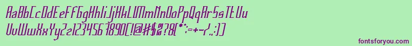 フォントHERITAGE Bold Italic – 緑の背景に紫のフォント