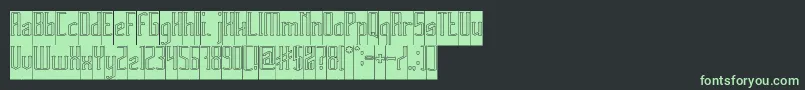 フォントHERITAGE Hollow Inverse – 黒い背景に緑の文字